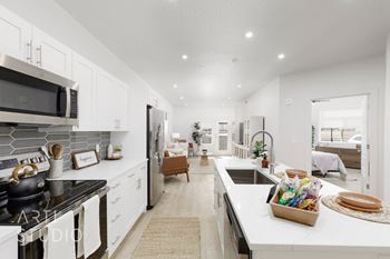 Modern kitchen with cabinets